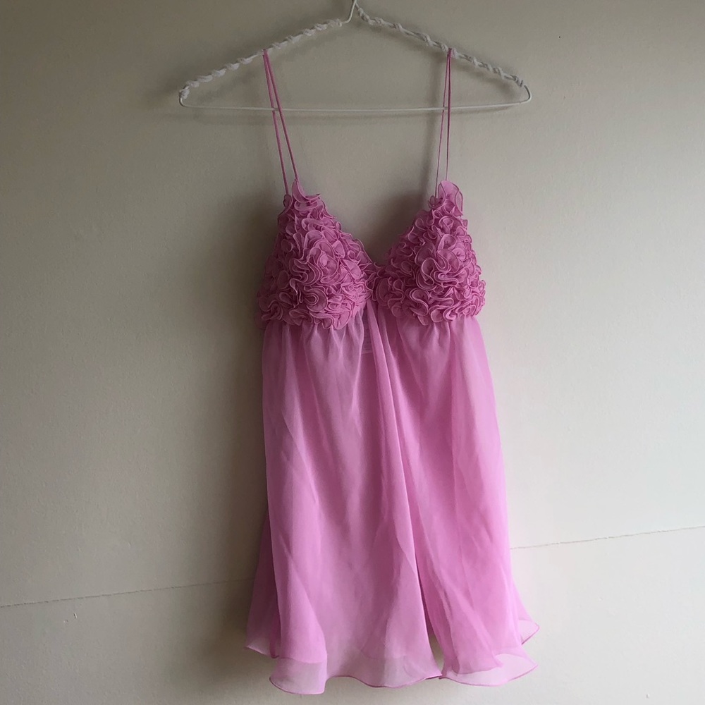 LA SENZA Pink Ruffle Lingerie Top